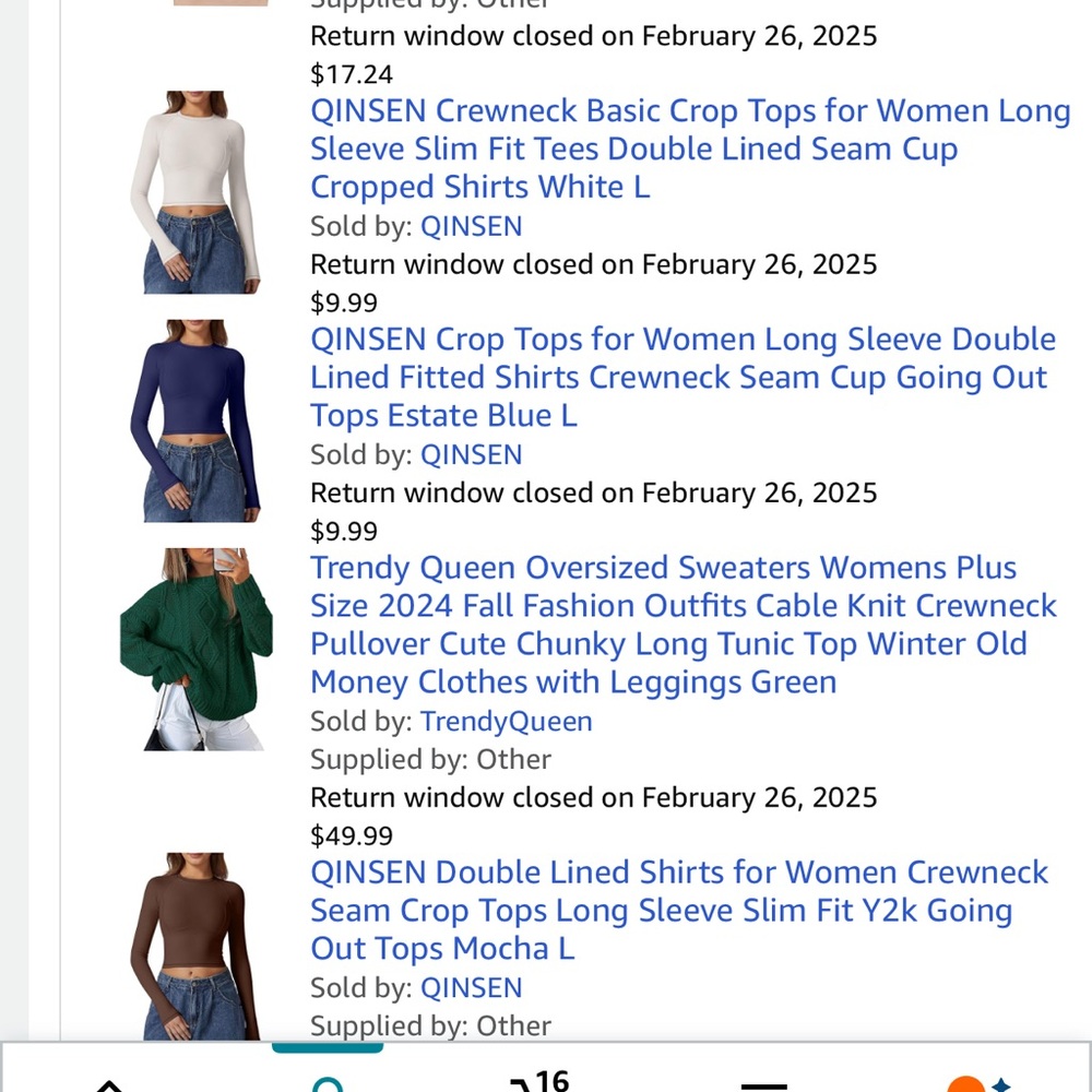 🖤❣️ Amazon Active Cropped Double Lined Long Sleeve Bustier Style Navy Top Large - Picture 4 of 4